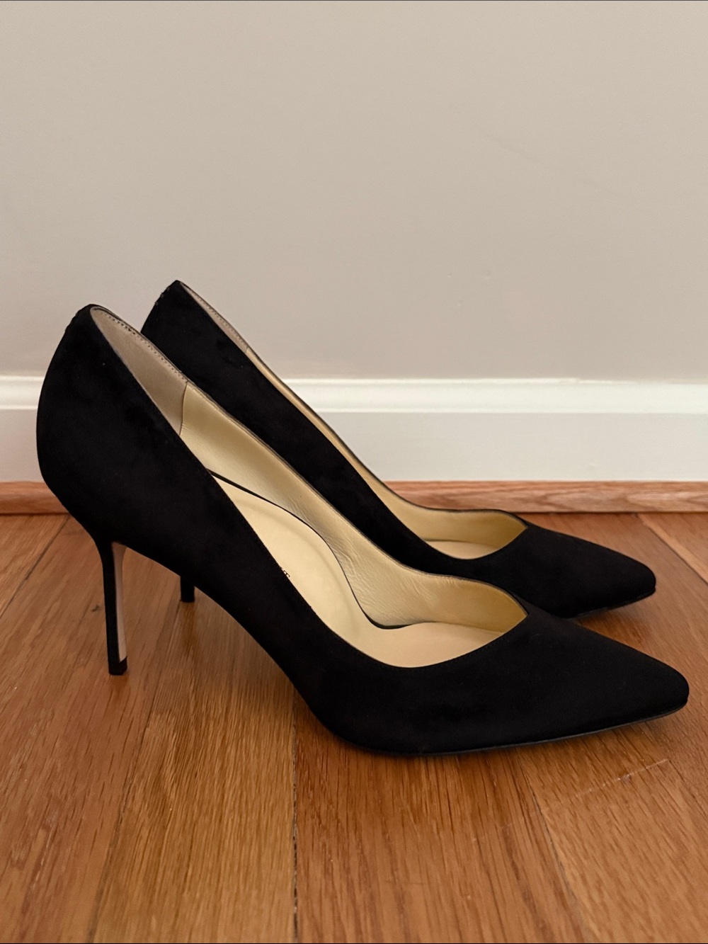 Sarah Flint Perfect Pump 85 Black Suede Leather Heel Size 40.5 US 9.5